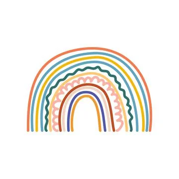 Rainbows in the boho style. Arc line Doodles Arc clipart Stock Illustration