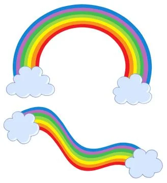 Rainbows with clouds Stock Illustration