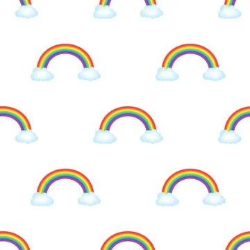 Rainbows pattern. Vector stock illustration. Illustrazione stock