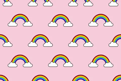 Rainbows: Seamless Pattern. Vector illustration. Stockillustratie