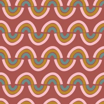 Rainbows zig zag seamless vector pattern Stock Illustration