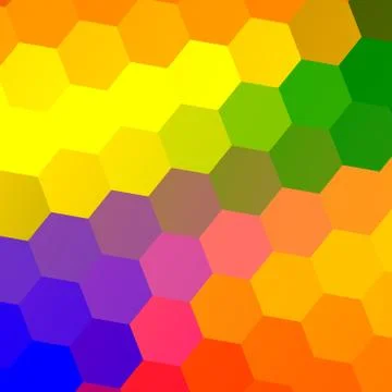 Rainbowy Hexagons Stock Illustration
