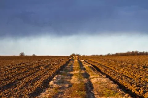 Rainclouds over the land Stock-Fotos