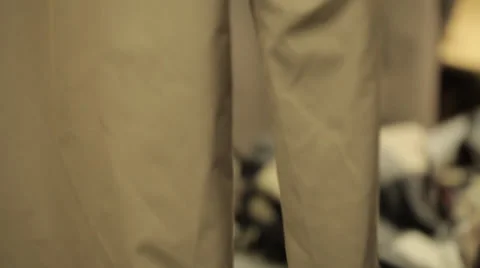 Raincoat details. back and front Stock Footage 31458149