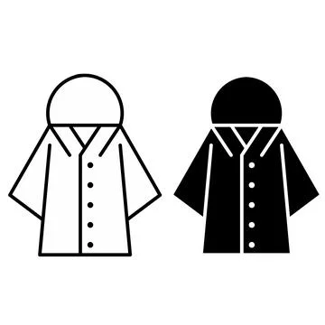 Raincoat icon vector in different colors, Illustrazione stock