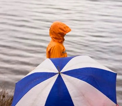 Raincoat with umbrella Foto stock