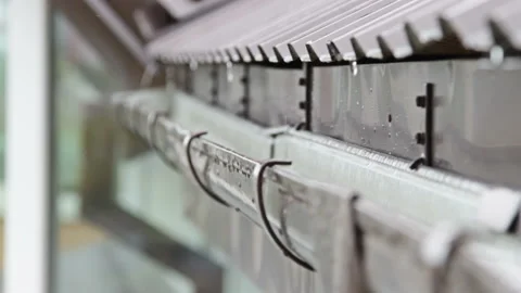 Raindrop Falling On The Roof Stock Footage 130529995