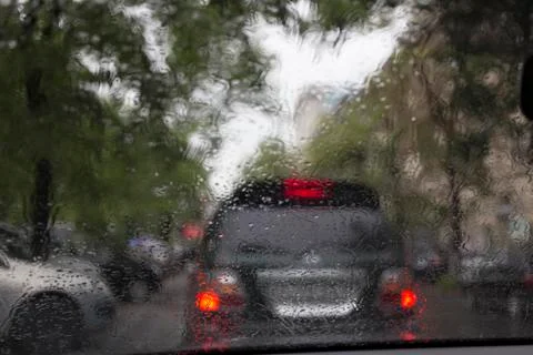 Raindrop on the glass. Stock Photos
