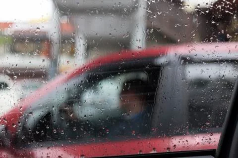Raindrop on the glass. Stock Photos