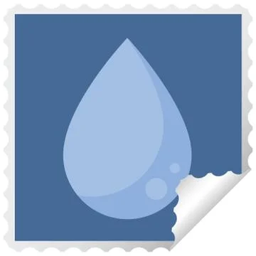 Raindrop graphic vector illustration square sticker stamp Stock Illustration