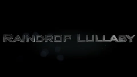 Raindrop Lullaby title metal text on black alpha channel background Stock Footage 296208421