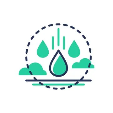 Raindrop - modern vector single line icon Stock Illustration