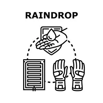 Raindrop protection system for hand and activity Stock Illustration
