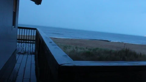 Raindrop On Railway By Ocean During Rainstorm Stock-Footage 106673699