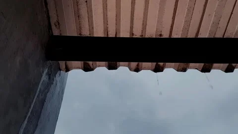 Raindrop from the roof Stock Footage 303175010