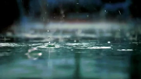 Raindrop Splash In Puddle Close-Up Stock Footage 332241146