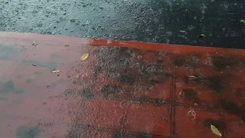 Raindrop splashing on the ground Stock Footage 144675953