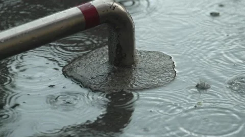Raindrop on street, heavy rain Stock Footage 242133794