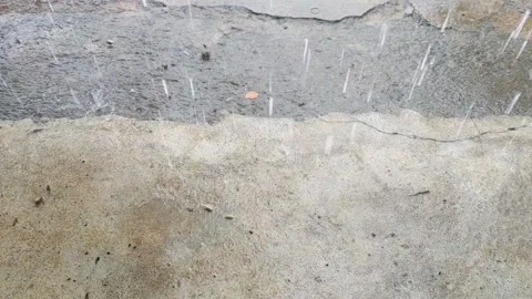 Raindrop texture on the gray floor Stock Footage 321750959