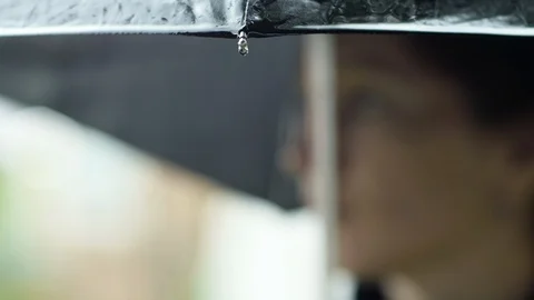 Raindrop with umbrella blur Stock Footage 109600201