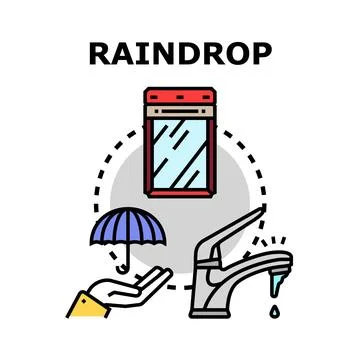 Raindrop vector concept for water protection Stock Illustration