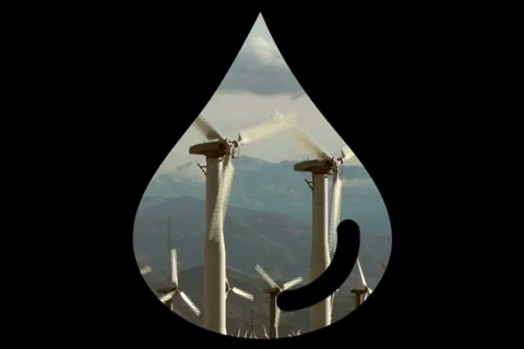 Raindrop wind turbines V5 - NTSC 스톡 동영상 759744
