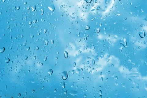 Raindrop in the window glass. Stock Photos