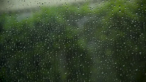 Raindrop on window green background aqua bubble texture Stockbeeldmateriaal 274460185