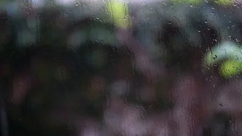 Raindrop on the window rainy season. Stockbeeldmateriaal 124824663
