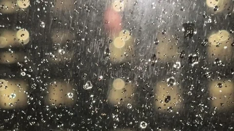Raindroplets and Bokeh Stock Footage 263570298