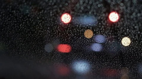 Raindrops and bokeh lights 스톡 동영상 120042415