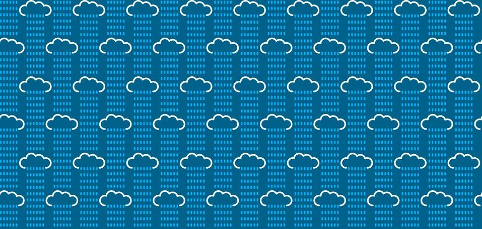 Raindrops And Clouds Seamless Pattern Vector Illustration Doodle Sky Background イラスト素材