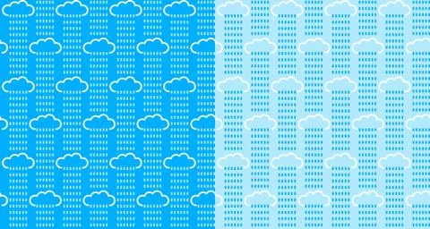 Raindrops And Clouds Seamless Pattern Vector Illustration Doodle Sky Background イラスト素材
