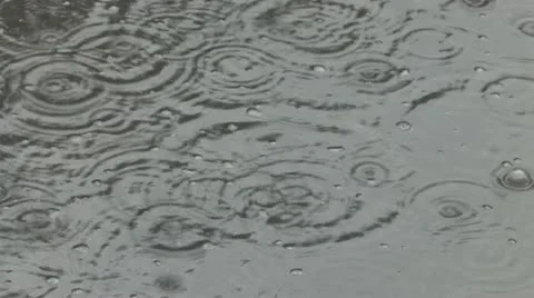 Raindrops and the puddle of water Stock Footage 11696660