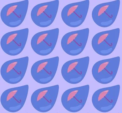 Raindrops and umbrellas. Stock Illustration