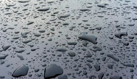 Raindrops on car bumper Foto stock