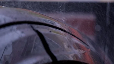 Raindrops On Car Stock Footage 118725048