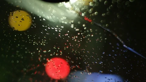 Raindrops on the car glass Stock Footage 88540419