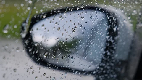 Raindrops on car glass Video stock 129972013