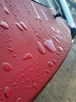Raindrops on a car Stock Photos
