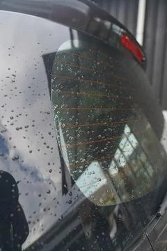 Raindrops in the car Stock Photos