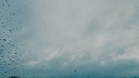 Raindrops on the car wet windscreen Stock-Footage 112269545
