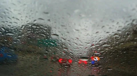 Raindrops on car window Video stock 20619818