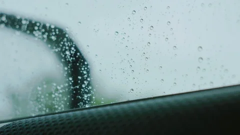 Raindrops on the car window. Stock Footage 100548655
