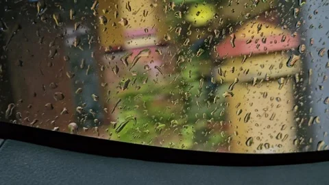 Raindrops on the car window Stock Footage 310922842