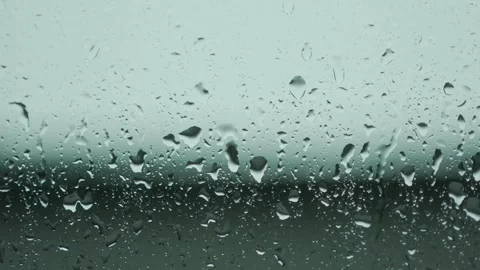 Raindrops on Car Window – Overcast Day Mood Clip Stock Footage 308397012