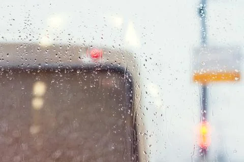 Raindrops on car window Foto stock