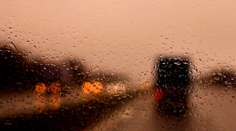 Raindrops on a car windshield b Stock Footage 37319938
