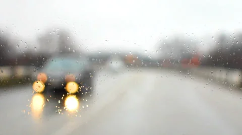 Raindrops on a car windshield f Stock Footage 37320168