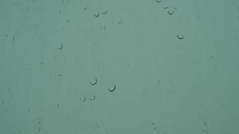 Raindrops on Car Windshield – Quiet Overcast Moment Stock Footage 308397075